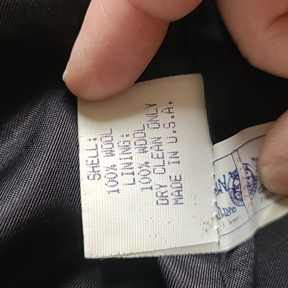 Vintage Kristen Blake Black and Grey Herringbone Union Made Wool Coat - Size 16 - Picture 9 of 10